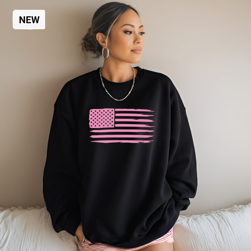 Flag Oversize Sweatshirt — Black