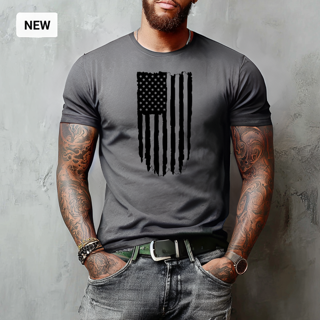 Midnight Flag Tee — Asphalt