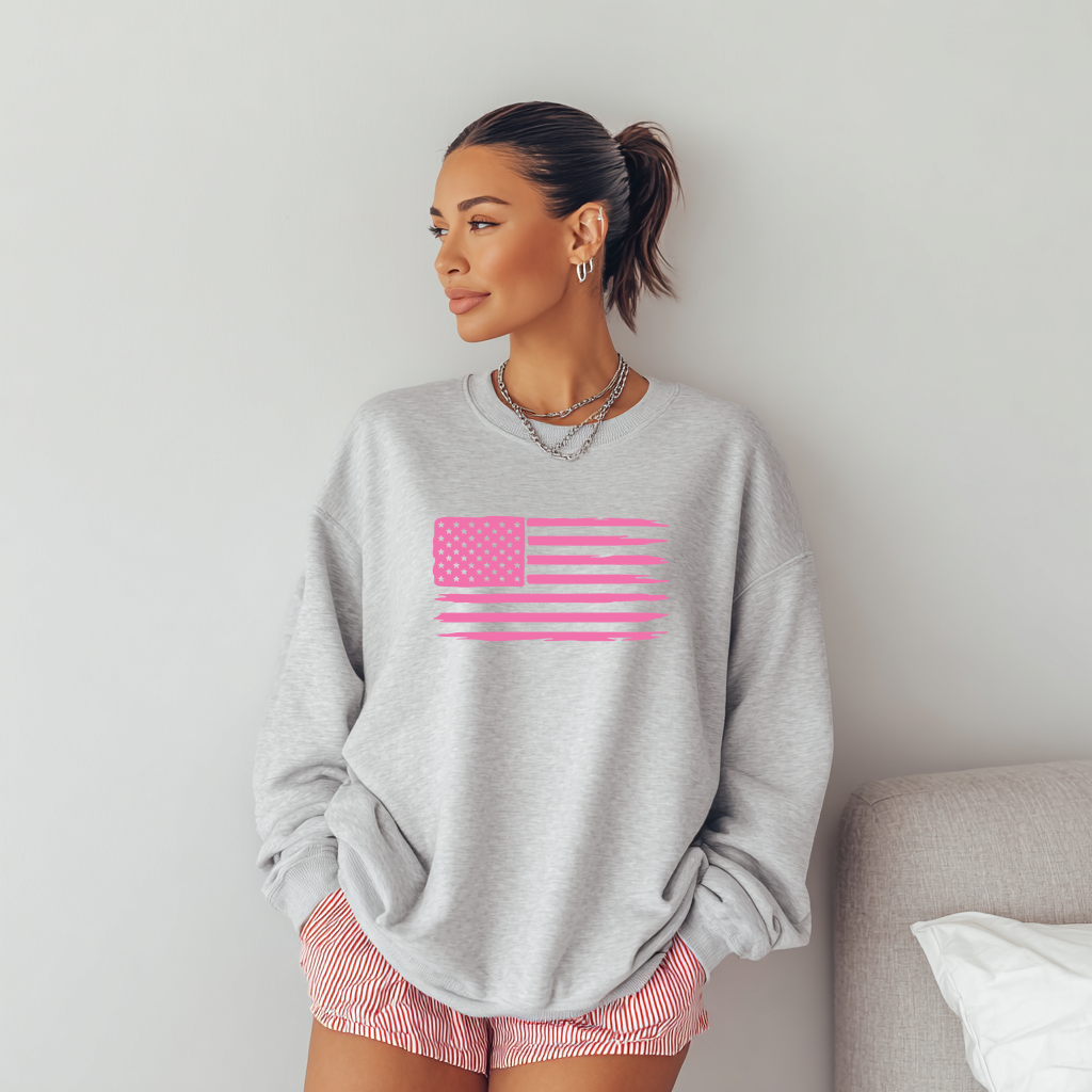 Flag Oversize Sweatshirt — Black