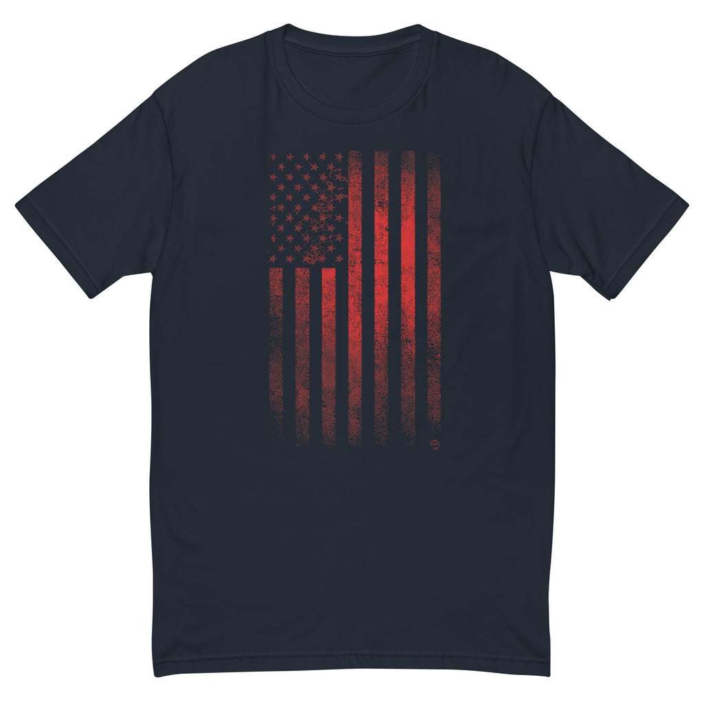 Crimson Flag Tee — Midnight Navy