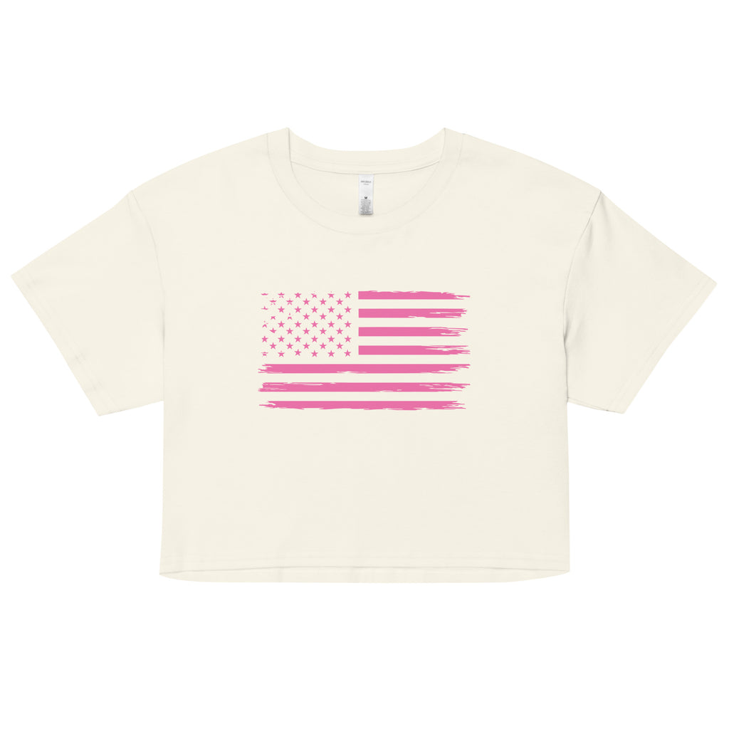 Americana Crop Tee — White