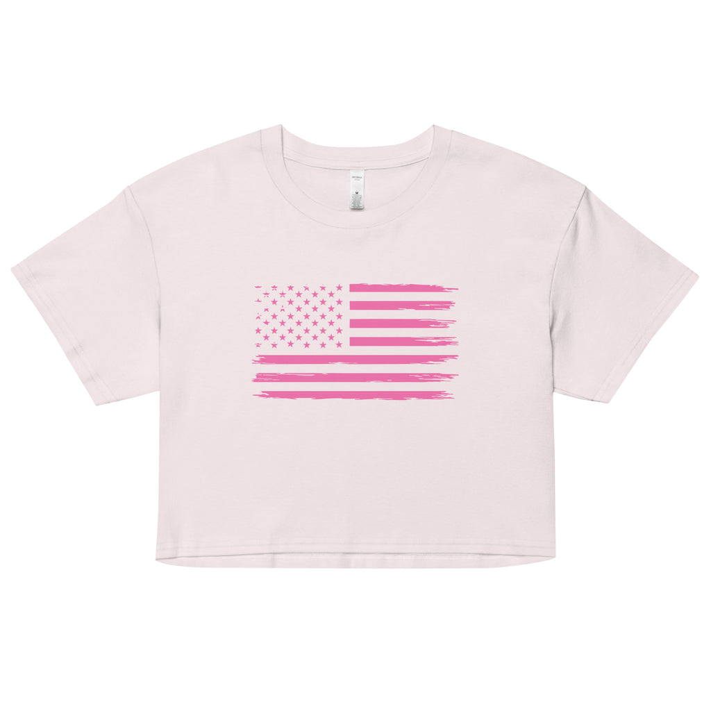 Americana Crop Tee — White