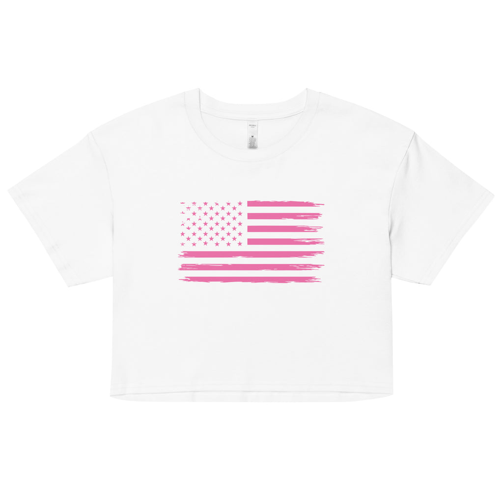 Americana Crop Tee — White